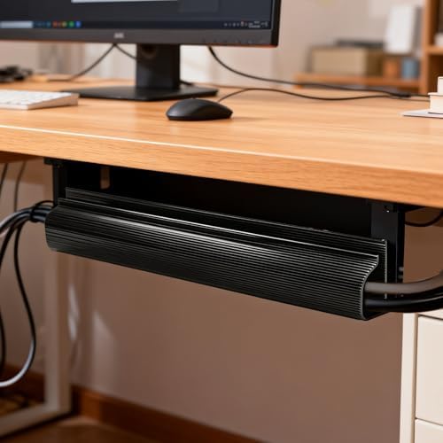 6 Pack Cable Management for Under Desks,94.5in Cord Organizers,J-Shaped Self-Adhesive Cable Organizer, Cable Hider Cord Management,Cable Organizer Accessories for Home & Office (Black) - Image 7
