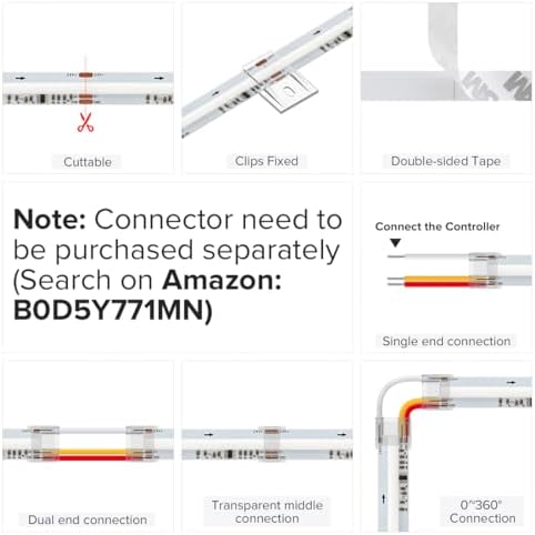 BTF-LIGHTING 24FT WS2811 Smart IC RGB DC24V FCOB COB LED Strip Light - Image 6