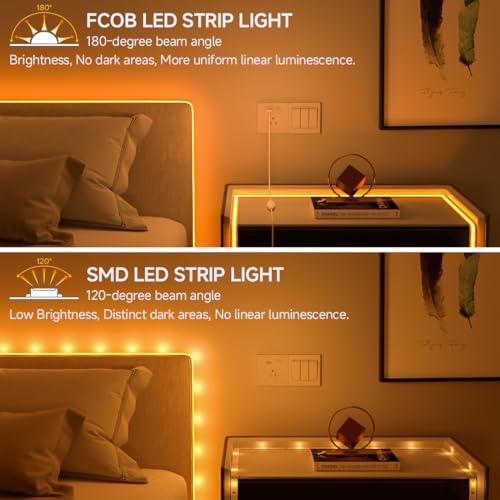 BTF-LIGHTING 5V USB COB LED Strip Lights 9.8FT Warm White 2700K - Image 3