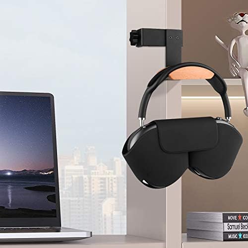 Linkidea Headphone Stand Hanger Compatible with Apple AirPods Max, Wooden Headset Holder Clamp Mount, Under Desk Headphone Hook Rack for Gaming Headphones, Office Desk & Table (Beech) - Image 5