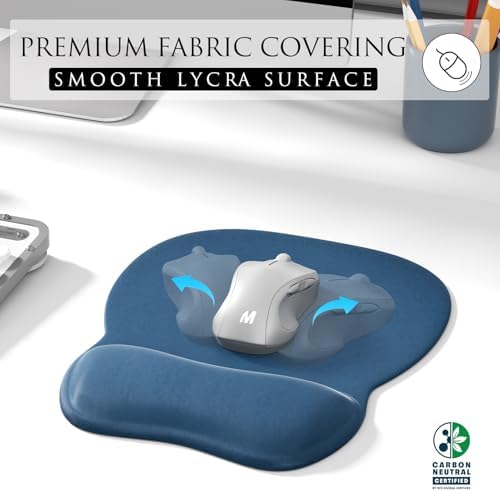 MROCO Ergonomic Mouse Pad with Gel Wrist Rest, 9.4 x 8.1 in, Navy Blue - Image 2