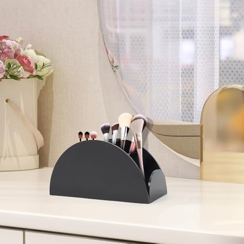 Kalakey Acrylic Remote Control Holder for Table, 4-Slot Multi-functional Remote Caddy Organizer for TV Remote, Phone, Pen, Glasses, Clear Desktop Storage Rack - Image 4