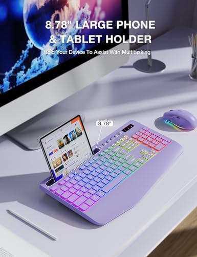 SABLUTE Wireless Keyboard and Mouse Combo, 9 Backlit Effects, RGB, 2.4GHz - Image 6
