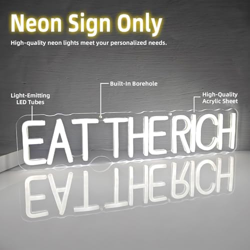 Eat The Rich Neon Sign Is Very Hungry Neon Light for Wall Decor USB Powered Political LED Sign for Bedroom Diner Gam Room Protest Light Up Sign Decorations Gifts For Family Friends - Image 4