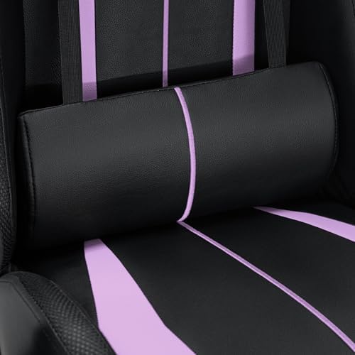 HOFFREE RGB Gaming Chair with Speakers Massage LED Lights Game Chair-Purple | Bluetooth Computer Gaming Chair with Footrest Video Game Chair for Adults Ergonomic High Back Gamer Chair with Lumbar Support - Image 6
