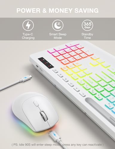SABLUTE Wireless Keyboard and Mouse Combo - 9 Backlit Effects, RGB, 2.4Ghz - Image 4