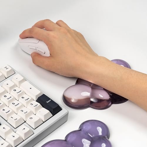 Gel Keyboard and Mouse Wrist Rest, Cloud Wrist Pad for Computer Keyboard | Grey Purple Wrist support for Keyboard 60%/68%/75%,Cloud Wrist Rest,Keyboard Cushion, Comfort & Support for Typing and Gaming - Image 6