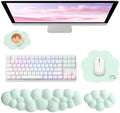 Sushret Cloud Wrist Rest for Computer Keyboard and Mouse Pa, Light Green | Memory Foam, Leather, 4-in-1 Cloud Keyboard Wrist Rest Set with Ergonomic Support for Arm and Palm Cushion, Gaming/Work Setup by Sushret