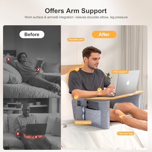 OPTIXCELL Lap Desk for Adults, Extra Large Laptop Stand with Arm Rests - Image 3