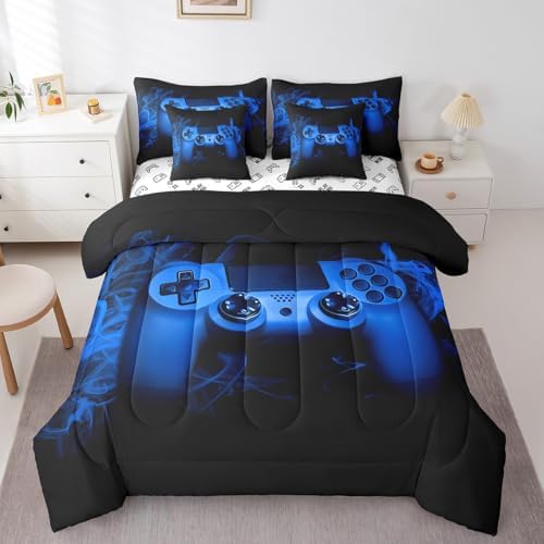 Feelyou Gamer Comforter Set with Sheets Gaming 7 Piece Bedding Set King Size for Kids Teens Bed in a Bag - Image 3