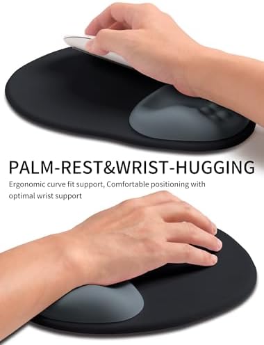 Palm-Rest and Wrist-Hugging Mouse Pad Wrist Rest, Ergonomic Wrist Support with Curve Fitting Cushioned Memory Foam for Carpal Tunnel Pain Relief, 9.9 x 8.3 Inch, Slate Gray - Image 3