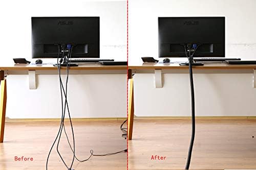 Alex Tech 20ft - 1.5 inch Cord Protector Wire Loom Tubing Cable Sleeve Split Sleeving for USB Cable Power Cord Audio Video Cable - Protect Cat from Chewing Cords - Black - Image 4