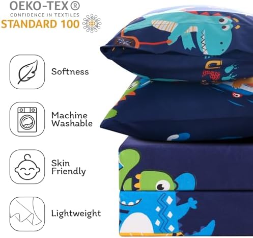 JSD Navy Blue Dinosaur Kids Twin Sheet Set 3 Piece - Image 4