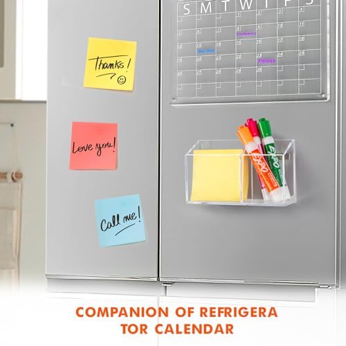 BEYGORM 2 Pack Magnetic Dry Erase Marker Holder for Whiteboard,Non-slip Acrylic Magnet Pen Holder for Fridge Refrigerator,Locker Organizer for Work,Locker Accessories,Pencil Cup,Marker Organizer - Image 4