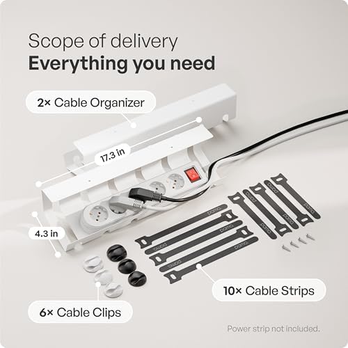 PAMO Cable Management Under Desk, Set of 2 - White - Image 3