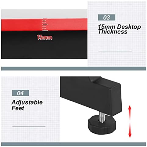 BestOffice Gmaing Desk 35.4in PC Computer Desk Z Shaped Gaming Workstation Ergonomic Gaming Table with Headphone Hook for Home Office, Red - Image 7