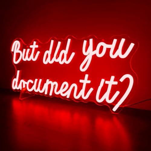 But Did You Document It Neon Sign For Wall Decor Dimmable Neon Led Sign for Bedroom Wall Light Red Neon Light Up Sign for Man Cave Decor Office Gym Living Room Decor Gifts for Boss Coworker - Image 6
