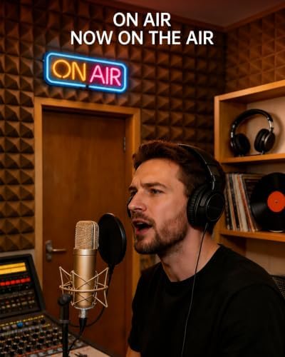 On Air LED Sign for Recording Studio, Light Up On Air Neon Signs for Streaming, Podcast, Gaming Room Decor, Bright Red/White Light for Streamers, USB Powered - Image 4