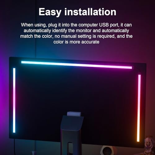 flexman LED Backlights for PC, RGB Phantom Ambiance Display LED Light Bar, Dynamic Light and Shadow Synchronization Controllable Music Mode Light Strip for Gaming (32inch) - Image 3