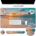 Arttown Keyboard Mouse Pad Set, 4 in 1 Desk Mat Set Ocean Beach by Arttown