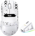 MAGIC-REFINER R1 Wireless Gaming Mouse with RGB Charging Dock,65g Ultra Lightweight,PixArt PAW 3311 Sensor DPI 24K,LCD Display & Smart Sleep,500mAh,Tape,Programmable Mice for Mac PC Gamer(White) by MAGIC-REFINER