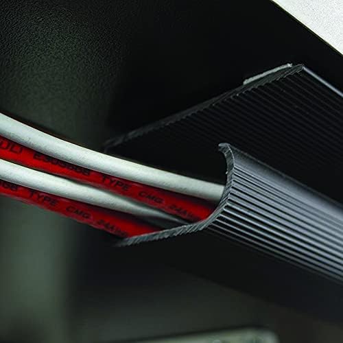 Electriduct Large J Channel Cable Raceway Self Adhesive Desk Cord Organizer and Wire Manager for Computer, Gaming and Entertainment Centers Kit - Metallic - (4) x 12" Piece Kit - 6 Pack - Image 4