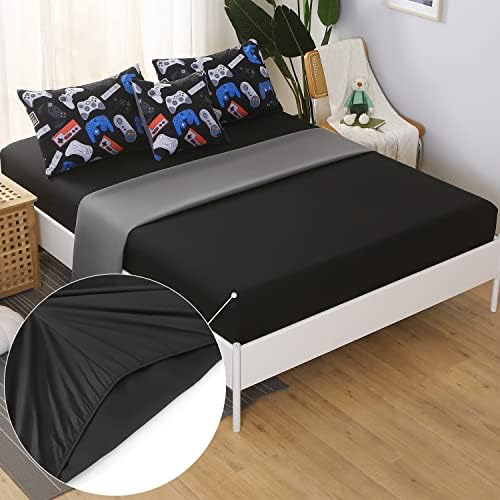 JQinHome Queen Gamer Comforter Set for Boys,6 Piece Bed in A Bag 3D Video Game Bedding -All Season Soft Microfiber Down Alternative Comforter Gamer Bedding Sets for Kids(Gamepad Collection) - Image 5