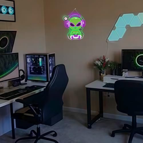 Alien Neon Sign For Men Game Room Sign Teen Boys Bedroom - Image 4