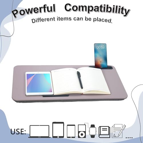 Portable Laptop Desk Fits Up to 16“ Laptops, with Tablet Slot, Built-in Cushion, Great for Home & Office,Lap Desk for Laptop,Lap Desk with Cushion (Grey Violet, Large) - Image 5