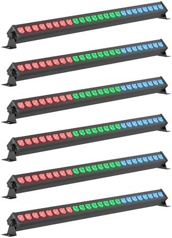 Led Stage Lights Bar,72W 24LEDs RGB Dj Strobe Party Lights Bar 3 in 1 Wall Washer Light Indoor with DMX Control AutoPlay Sound Activated Color Changing for Church Christmas Wedding Dance (6) by Warmdance