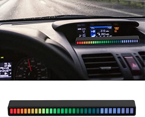 RGB Light Bar, 18cm Voice Control Smart Ambient Light Dynamic Music Sync Atmosphere Lamp for Car Home Studio PC Gaming Room (Black) - Image 4