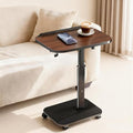 C Table End Table Adjustable Height, Rolling TV Tray Table for Small Spaces 180° Flip-Over Panel Design & 360° Swivel Casters, C Shaped Side Tables for Couch for Living Room, Bedroom, Bed, Sofa, Snack by Lubeau