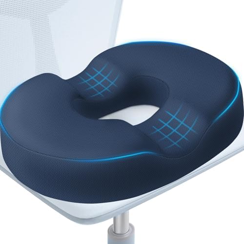 BlissTrends Donut Pillow Seat Cushion, Memory Foam Lifting Cushions | Donut Chair Cushions for Postpartum Pregnancy&Hemorrhoids,Tailbone Pain Relief Cushion for Office&Home Chairs(XX-Large, Blue) by BlissTrends