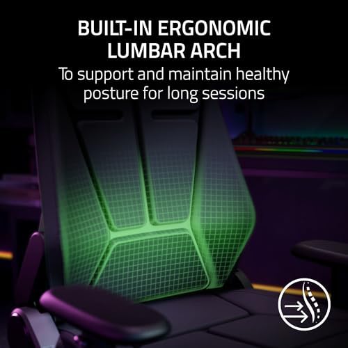 Razer Soma Chroma Ergonomic Reactive RGB Lighting Gaming Chair | Dual-Density Foam Cushion, Built-In Ergonomic Lumbar Support, Premium Steel Frame, Durable Build, 155 Degree Recline - Image 4
