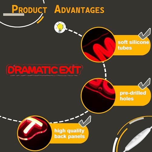 Allball Dramatic Exit Neon Sign,USB Powered Theater LED Neon Light Cinema Decor, for Office Game Room Movie Theate Dramatic Room Movieroom Sign(15.7 * 2.3 In) - Image 4