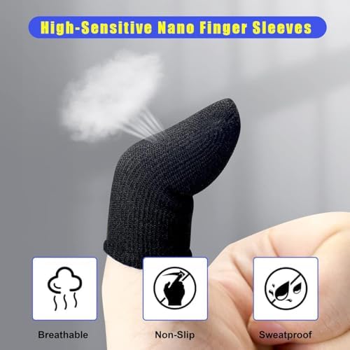 10 Pack Mobile Phone Gaming Finger Sleeves with Badge Keychain - Image 5