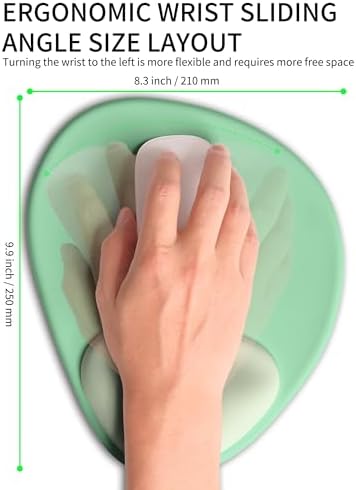 Palm-Rest and Wrist-Hugging Mouse Pad Wrist Rest, Ergonomic Wrist Support with Curve Fitting Cushioned Memory Foam for Carpal Tunnel Pain Relief, 9.9 x 8.3 Inch, Minty Green - Image 4