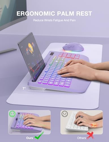 SABLUTE Wireless Keyboard and Mouse Combo, 9 Backlit Effects, RGB, 2.4GHz - Image 3