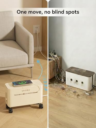 2-Tier Rolling Cable Management Box with Wheels (Large) – Mobile Power Strip Hider & Cord Organizer – Under Desk Wire Concealer & Charging Station Organizer – Baby & Pet Proof Safety (Retro Red) - Image 5