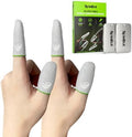 Silver Fiber Thumb & Finger Sleeve for Mobile Game (4 Pieces), Pubg,Cod,Freefire -with Metal Carry Box-Pack of 2 Pair by SpinBot