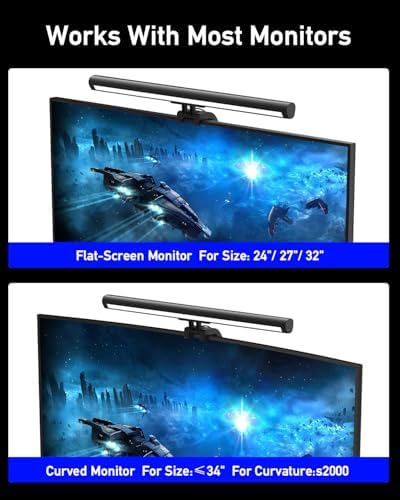 RGB Computer Light Bar， LED Monitor Lamp Screen Light Bar, Adjustable Monitor Light Bar with Clip Mount,for Computer Monitors and Home Office Settings - Image 7