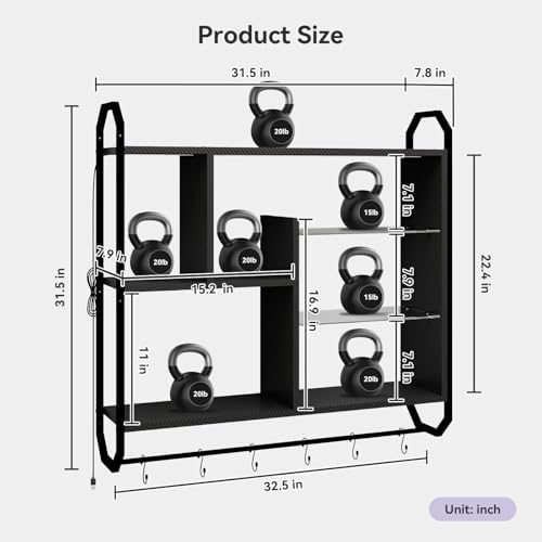 ELECWISH 34" Gaming Floating Shelves for Wall,LED Display Rack,Carbon Black - Image 3