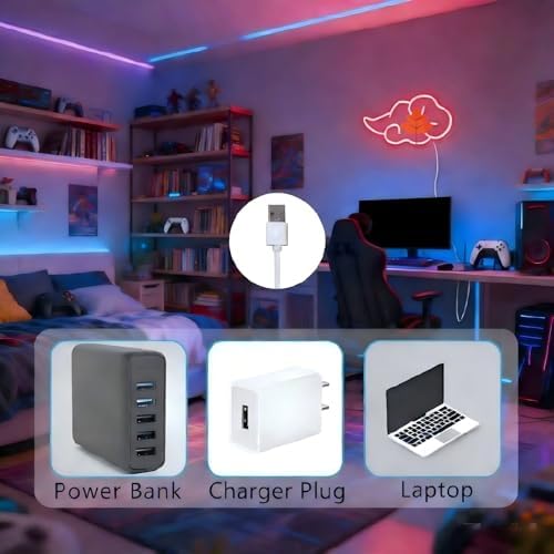 Red Cloud LED Neon Sign Wall Decor, Anime Style Decor USB Dimmable Night Light with Brightness Memory, Gaming Neon Sign, Led Sign for Bedroom, Game Room Decor, Man Cave Decor, Gift for Teens Boys 12"x7" - Image 4
