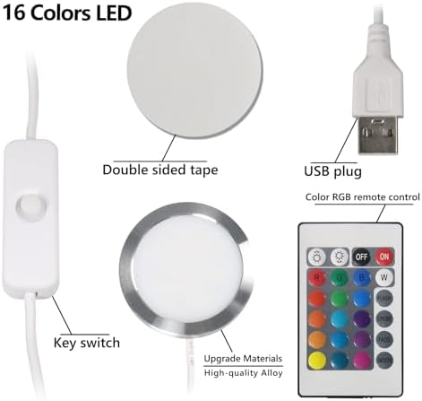 Bulto 2Pcs LED Lamp Kit 001 16 Color for Bambu Lab 3D Printing, RGB Remote Control DIY LED Light Kit - Monitor Light Bar for Bambu Lab Makerworld/Anycubic/Makeronline, 5V USB Powered - Image 2