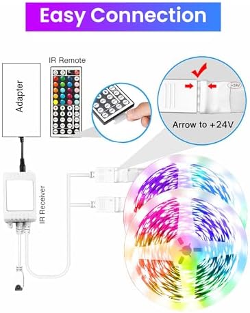 VOLIVO LED Strip Lights for Bedroom 200ft(2 Rolls of 100 ft), Smart Bluetooth RGB Light Strips with App Control & Music Sync, Color Changing LED Lights for Room, Home, Party Decor - Image 6