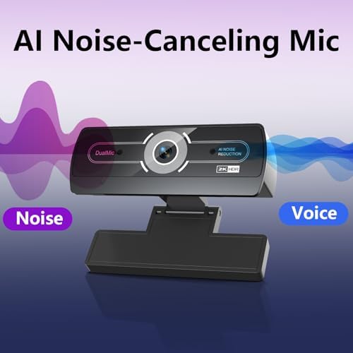 2K Webcam for PC - 2K Ultra HD Computer Camera with PDAF Autofocus, AI Noise-Canceling Mic, USB Plug & Play, 92° FOV & Auto Lighting Correction for Laptop & Desktop (​Social Streaming Video Call​)​ - Image 5