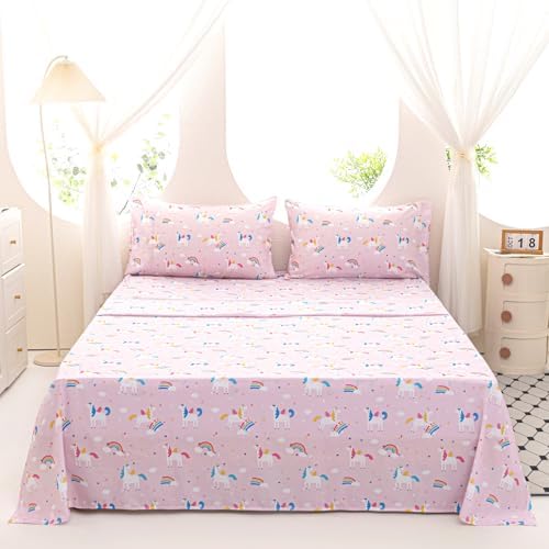 Twin Sheets Set for Girls Kids - 3-Piece Cute Unicorn Bedding Set, Breathable Pink Rainbow 3D Fitted Sheets with 14" Deep Pocket, Ultra-Soft Lightweight Bedroom Essentials - Image 6