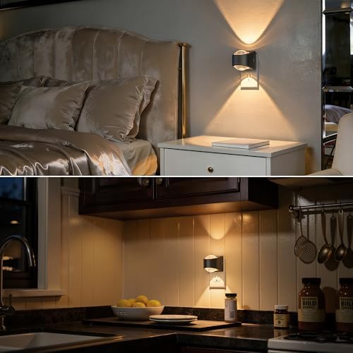 Briignite Projector Night Light, Rotating Lights Plug into Wall Warm,2 Pack - Image 6