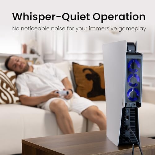KIWIHOME Cooling Fan for PS5 2020, Quiet Cooler with Auto Speed USB3.0 - Image 6