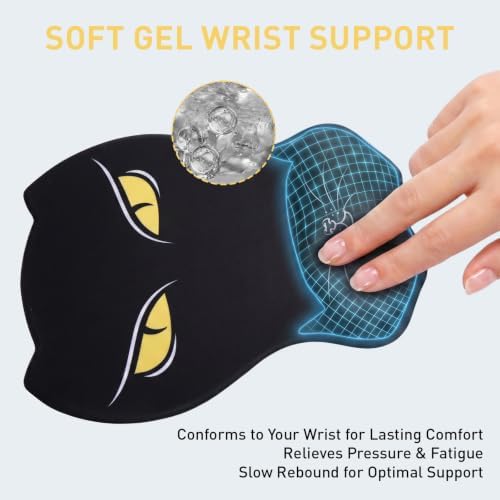 Ergonomic Wrist Rest Set for Keyboard and Mouse, Cat Eye Design | Keyboard Wrist Rest Pad and Mouse Wrist Pad, Memory Foam &Gel Support, Comfortable Desk Accessories for Office, Gaming - Image 4